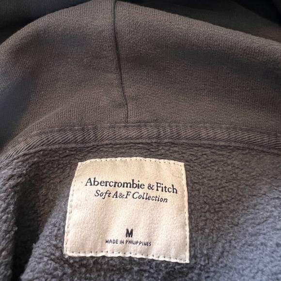 Abercrombie & Fitch Soft A&F Collection Color Block Hoodie Size M Grey Cream - Picture 3 of 3